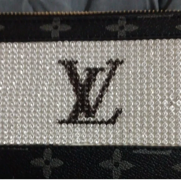 Novelty Monogram Black and White Wallet - Picture 2 of 3